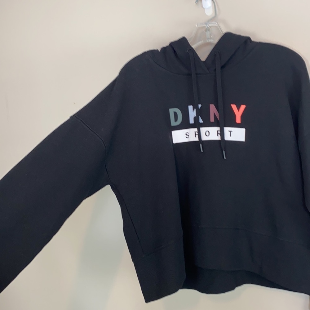 NWT DKNY Sport Cotton Logo Cropped Hoodie Size L - Picture 15 of 15